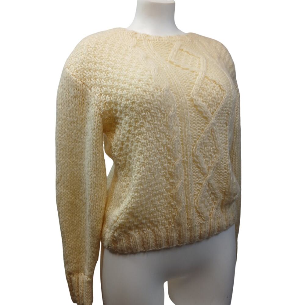 Tomboy Vintage Chunky Knit Cream Crewneck Sweater Made in Korea